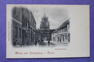Ansichtskarte AK Gruß aus Königsberg i Neumark Chojna 1900 Schwedter Tor Straße Geschäft Otto Weigt West Pommern Ortsansicht Polen Polska